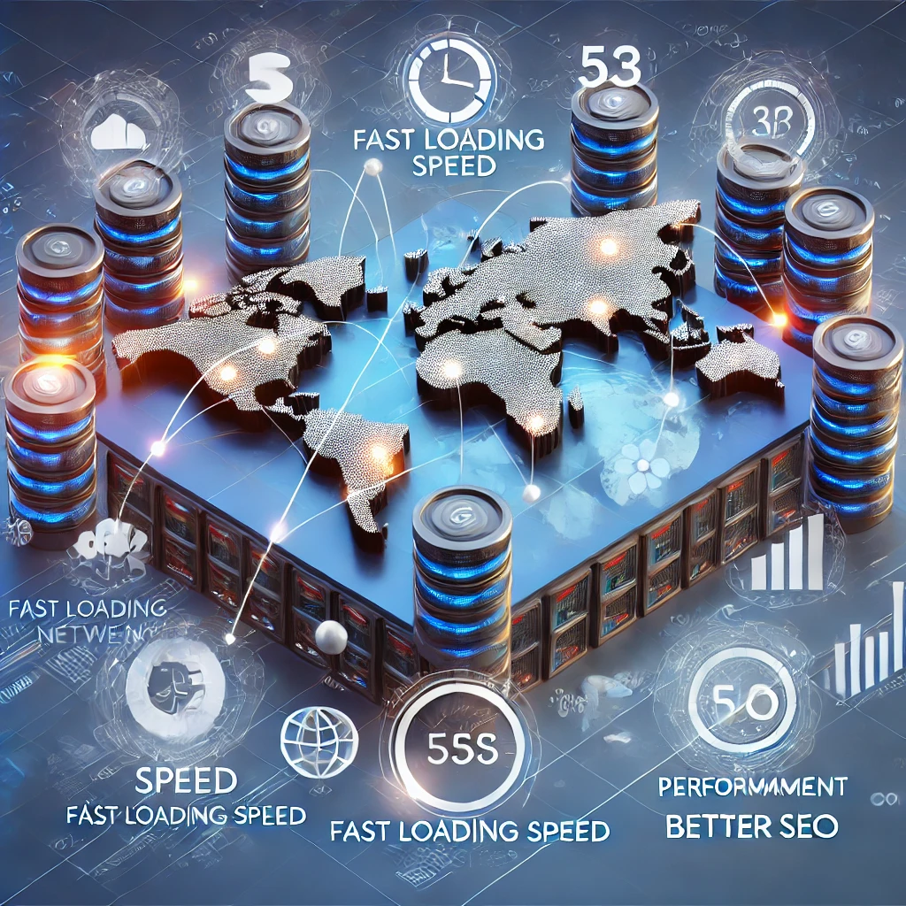 השימוש ב-CDN להאצת האתר, עם דגש על חיבור בין שרתים ברחבי העולם ושיפור הביצועים, מהירות הטעינה וה-SEO